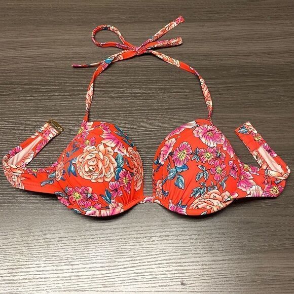 Shade & Shore Bikini Top Underwire Padded Floral Size 36C - Picture 1 of 4